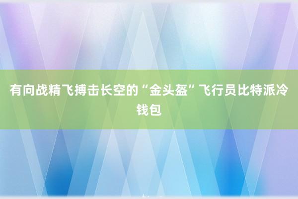 有向战精飞搏击长空的“金头盔”飞行员比特派冷钱包