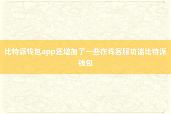 比特派钱包app还增加了一些在线客服功能比特派钱包