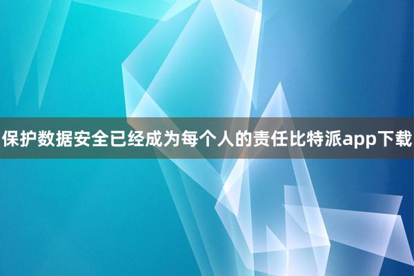 保护数据安全已经成为每个人的责任比特派app下载