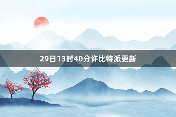 29日13时40分许比特派更新