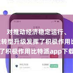 对推动经济稳定运行、引导产业转型升级发挥了积极作用比特派app下载